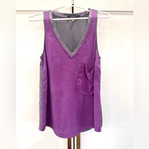 WILLIAM RAST - Women’s V Neck Silk Tank - SIZE S - PURPLE